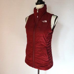 The North Face Puffer Insulated Girl's Vest Full-Zip Mock Neck Burgundy